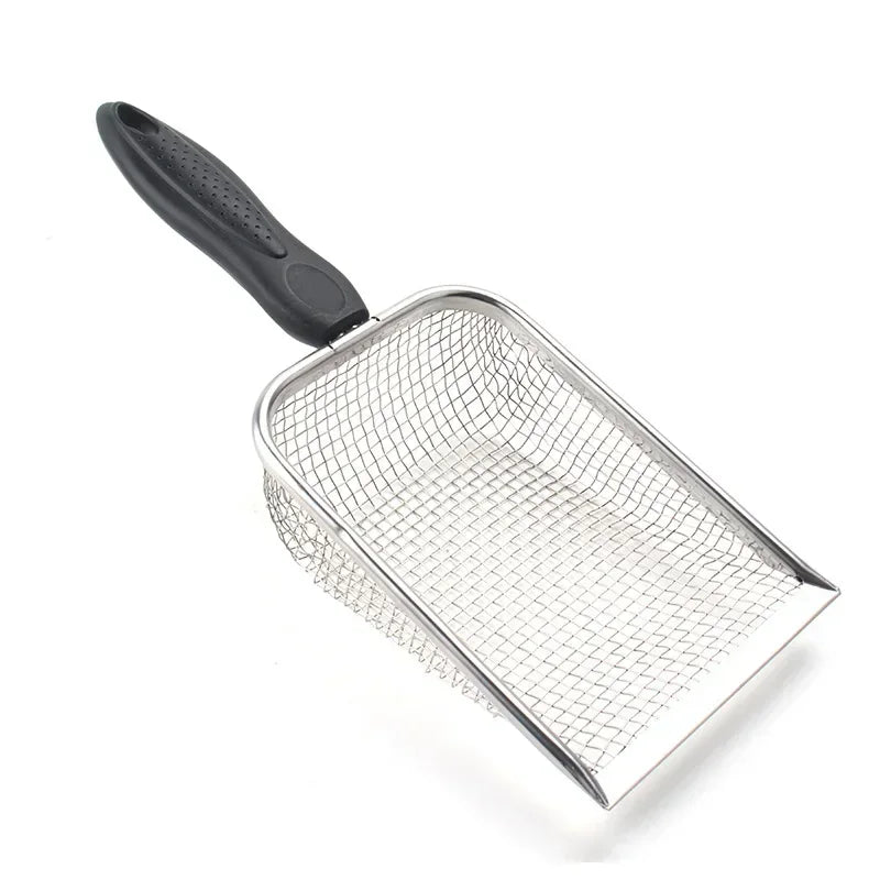 Stainless Steel Cat Litter Scoop – Long Handle Waste Shovel