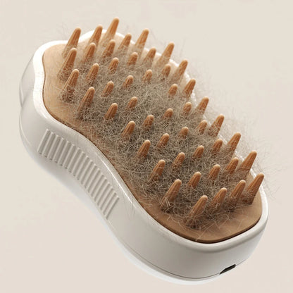 3-in-1 Electric Pet Steam Brush – Grooming, Massage & Loose Hair Removal