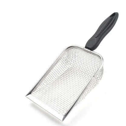Stainless Steel Cat Litter Scoop – Long Handle Waste Shovel