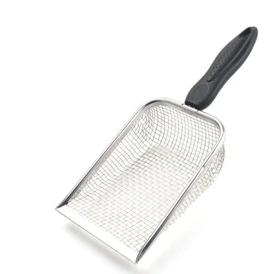 Stainless Steel Cat Litter Scoop – Long Handle Waste Shovel