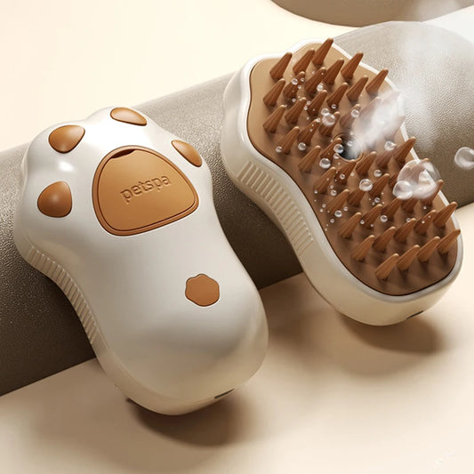 3-in-1 Electric Pet Steam Brush – Grooming, Massage & Loose Hair Removal